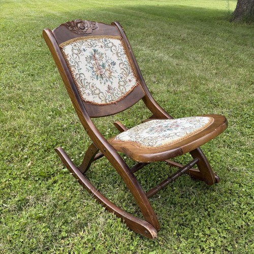 Vintage folding rocking chair - vintage,