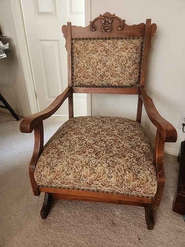 Antique platform rocking chair - antique,