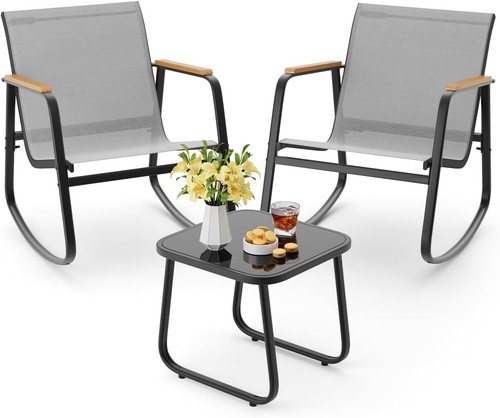 Patio bistro set gray - set,